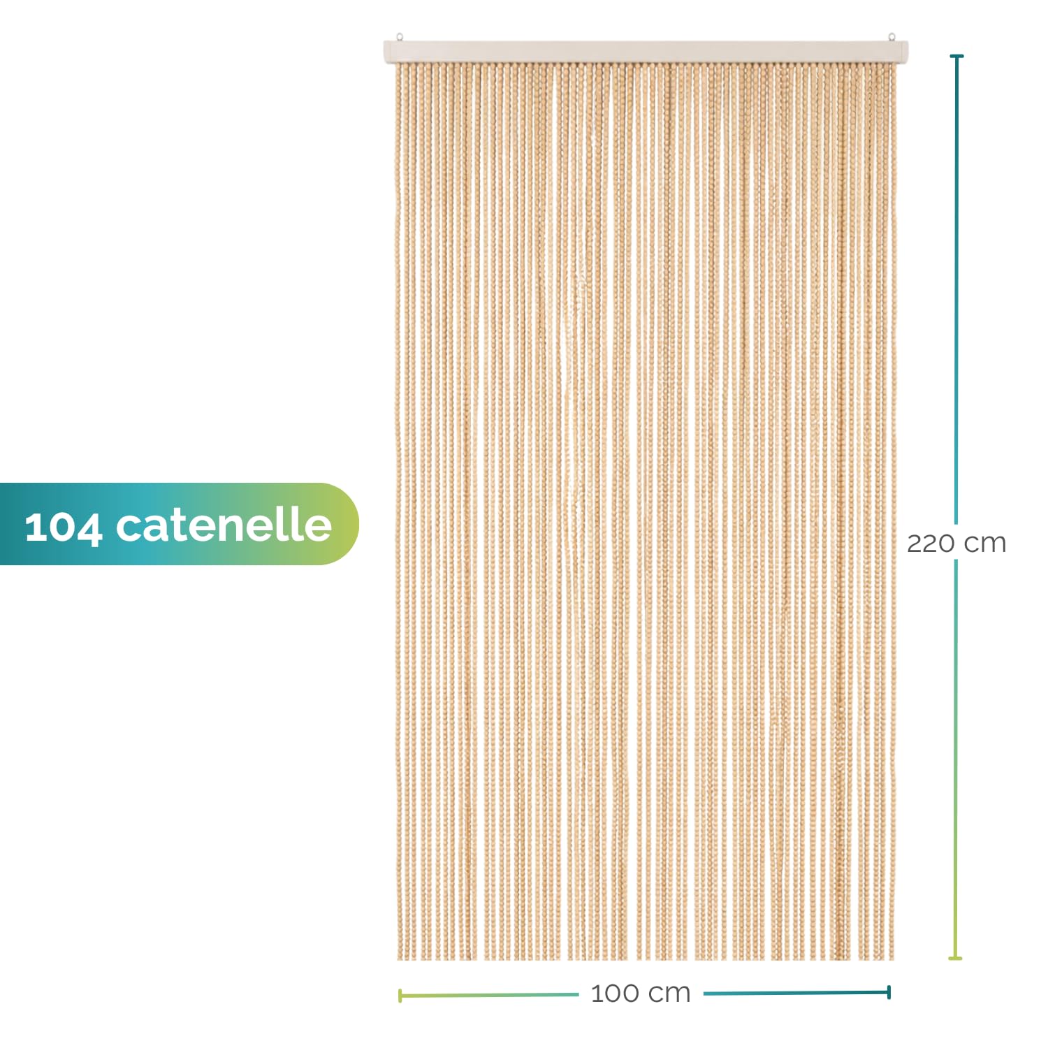 Tenda antimosche beige 100x220 cm con 104 catenelle
