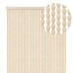 Tenda antimosche beige effetto pompon con catenelle decorative