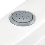 scarico-vasino-educativo-dolu Dettaglio vasino educativo Dolu bianco con seduta forata anti-schizzo per bambini