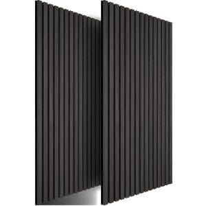 Set da 2 Pannelli Fonoassorbenti per Interni Effetto Legno 120&times;60 cm