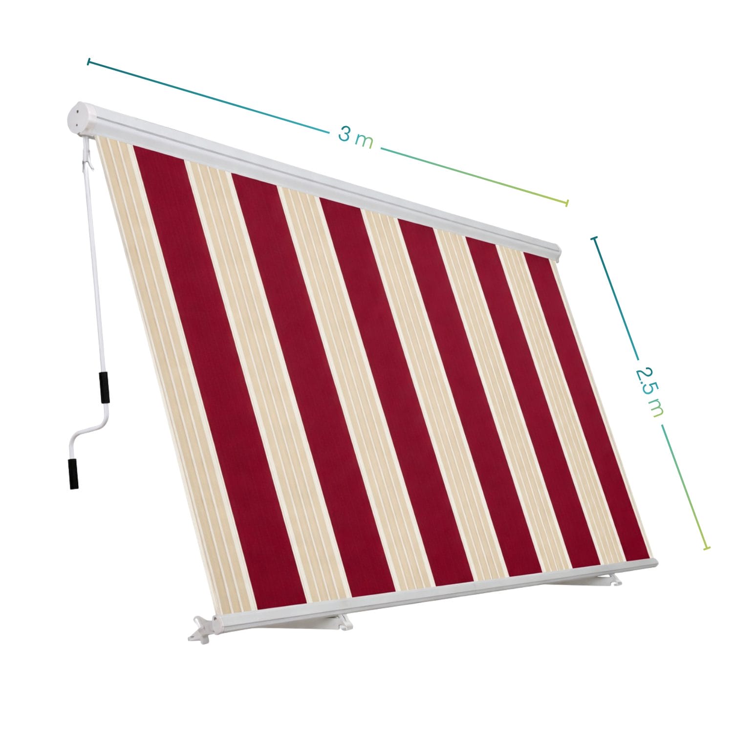 tende con cassone 3x2,5 m bordeaux Tenda da sole a caduta cassonata Sangiorgio 300x250 cm bordeaux