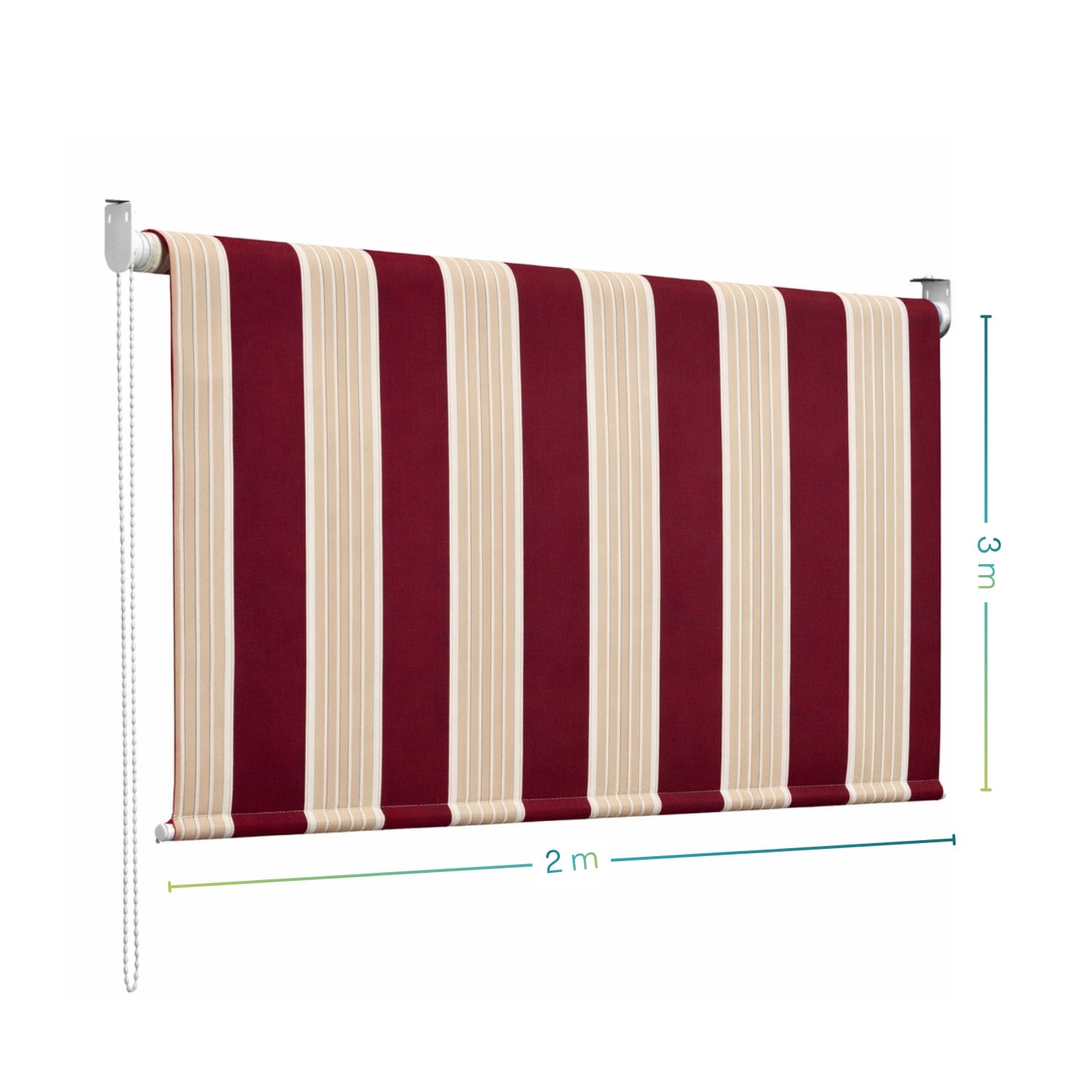 Tenda da sole Sangiorgio 200x300 cm a righe bordeaux con catenella da esterno