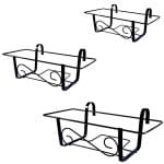 Set 3 balconiere metallo nero 40 50 60 cm portata 15 kg fioriera balcone