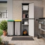 Armadio alto in plastica con ripiani, mobile contenitore multiuso per cucina garage o esterno