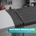 Armadio plastica modulare con anta e ripiani, mobile contenitore componibile multiuso