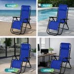 Sedia Zero Gravity blu ideale per spiaggia piscina terrazzo casa e ufficio