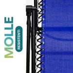 Dettaglio tessuto resistente e struttura della sdraio Zero Gravity colore blu