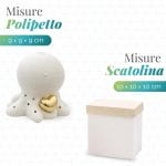 Bomboniera polipetto in ceramica con profumatore e luce LED con scatola 9x9x9 cm