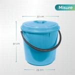 bidoncino pattumiera azzurro 18L dimensioni 30x30x32 cm