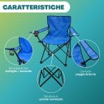 Caratteristiche sedia pieghevole da pesca con braccioli, portabicchiere e telaio in acciaio