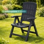 sdraio piccola in plastica verde materiale Poltrona da esterno pieghevole antracite in polipropilene (plastica resistente)