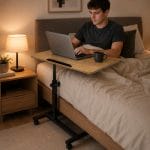 tavolo per computer con ruote Tavolino per notebook con ruote ideale per smart working e colazione a letto