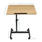 tavolo per computer con ruote e struttura metallo Dimensioni tavolino regolabile con piano 60x40 cm e altezza regolabile da 59 a 89 cm