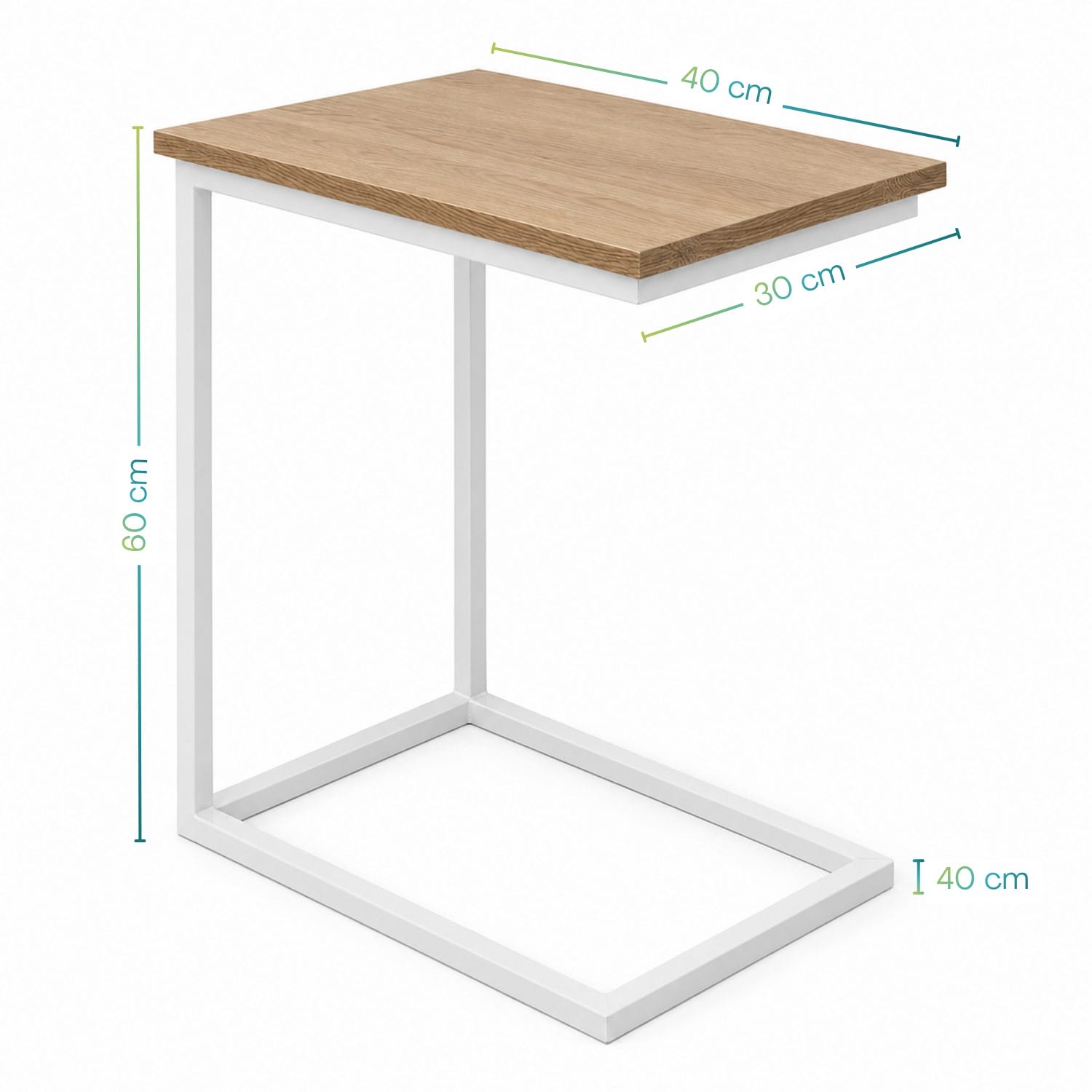 tavolo per computer misure Tavolino a C per divano dimensioni 40x30x60 cm salvaspazio