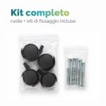 Carrello legno con ruote e viti di montaggio incluse