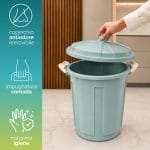 Secchio pattumiera verde con impugnatura comoda e massima igiene