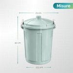 Pattumiera 7 litri verde salvia con misure 23x30x17,5 cm