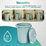Secchio pattumiera 21 litri per umido, plastica, carta e rifiuti domestici