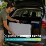 Set tavolo e panche pieghevoli trasportabile nel bagagliaio auto per campeggio e picnic