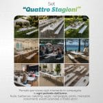 Set tavolo e panche pieghevoli Quattro Stagioni ideale per catering eventi giardino e campeggio