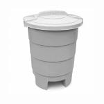 principale-pattumiera-4-aperture Pattumiera grigia da esterno 50 litri in plastica resistente con coperchio richiudibile