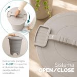 sistema-apertura-pattumiera-4-aperture Pattumiera da giardino con sistema OPEN CLOSE a rotazione e coperchio di sicurezza