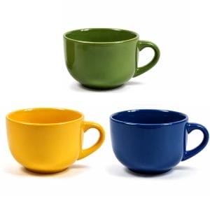 Set 3 Tazze da Colazione in Porcellana 450 ml