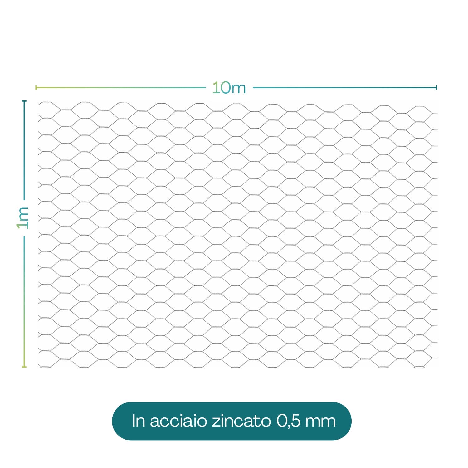rete metallica zincata a rombi misure Rete zincata 10x1 m in acciaio 0,5 mm per recinzioni, pollai e giardinaggio