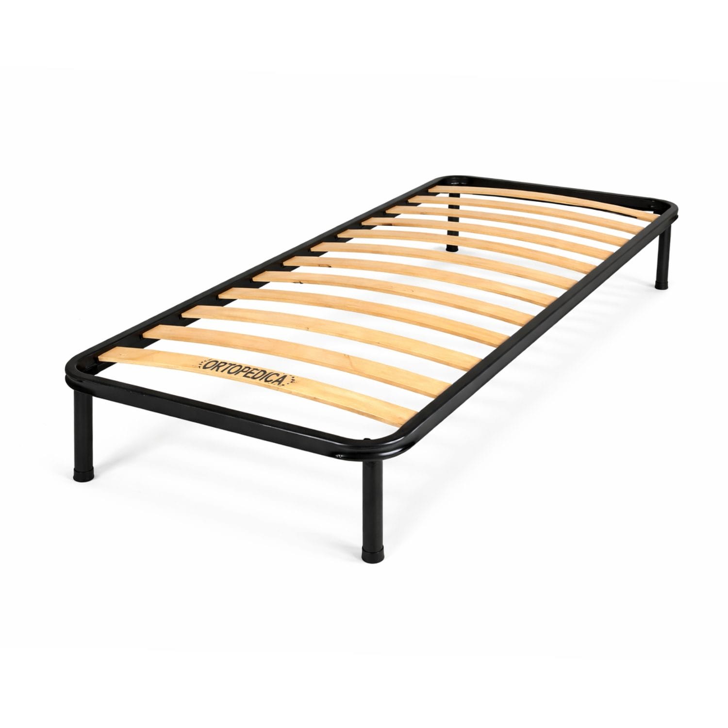 Rete singola con supporto ortopedico e doghe in legno Made in Italy
