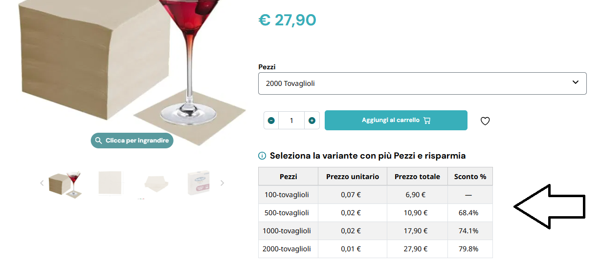 Risparmio su grandi quantit&agrave; Paluplus