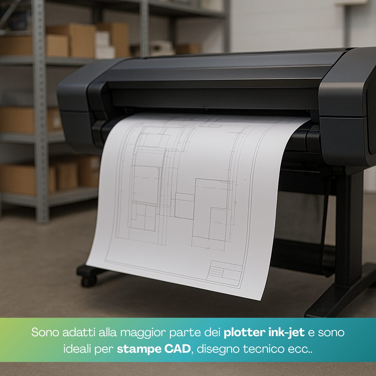 Rotolo carta plotter 91 cm x 50 m diametro 50 mm ideale per stampe CAD