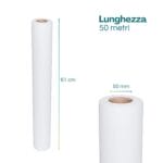 rotoli plotter misura 61x50 Rotolo carta plotter 61 cm x 50 m diametro 50 mm bianca per disegno tecnico