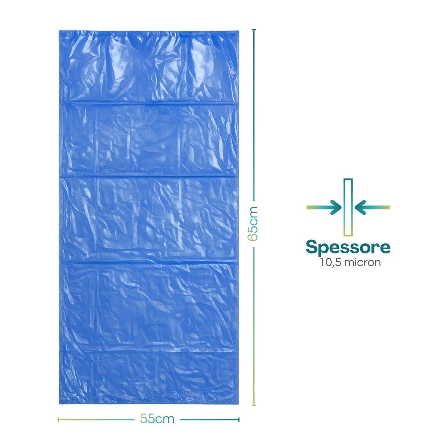 Sacchi immondizia blu 55x65 cm spessore 10,5 micron
