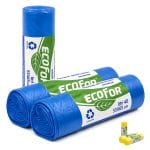 Rotoli sacchi spazzatura blu Ecofor 55x65 cm da 40 litri