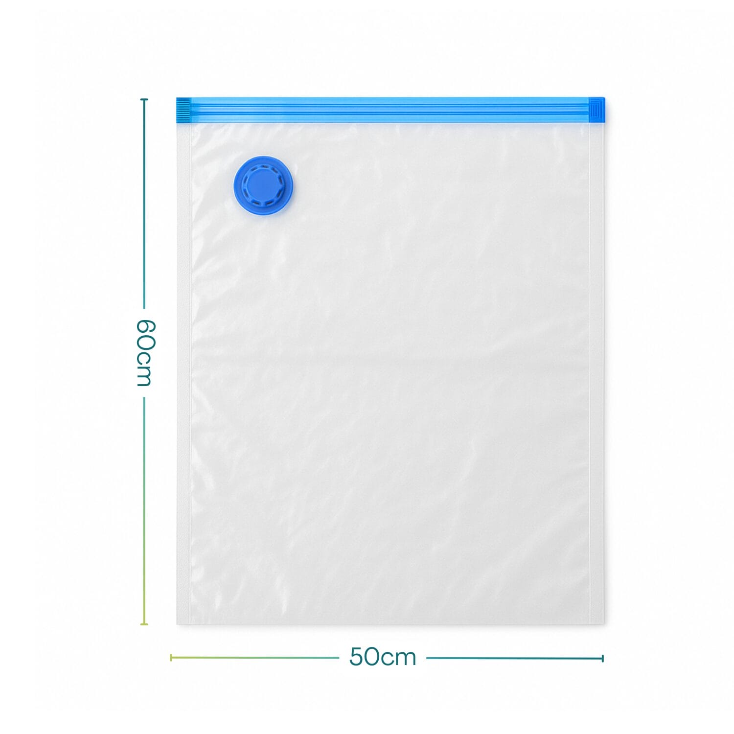 Sacchi sottovuoto 50x60 cm con valvola blu per abiti e biancheria