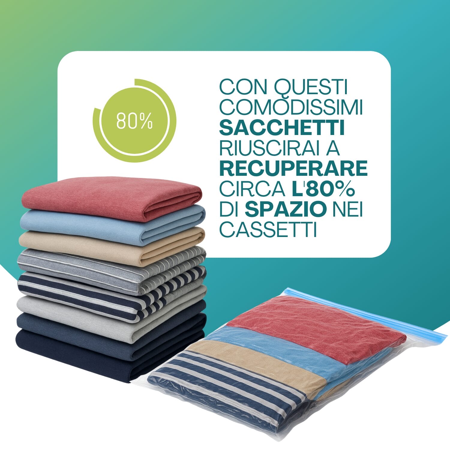 sacchi sottovuoto salva spazio Sacchi sottovuoto salvaspazio riducono volume vestiti fino all’80%