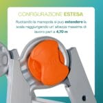 Snodo in acciaio con manopola arancione della scala telescopica Gierre