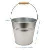Secchio zincato con misure 30 cm diametro e 26 cm altezza con manico in legno