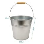 secchio zincato con manico misura Secchio zincato con misure 30 cm diametro e 26 cm altezza con manico in legno