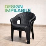 Sedia rattan impilabile colore antracite