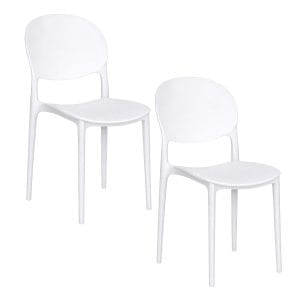 Sedia con schienale ovale di colore Bianco