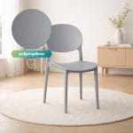 sedie ovali grigio materiale Sedia grigia in polipropilene ergonomica con schienale ovale