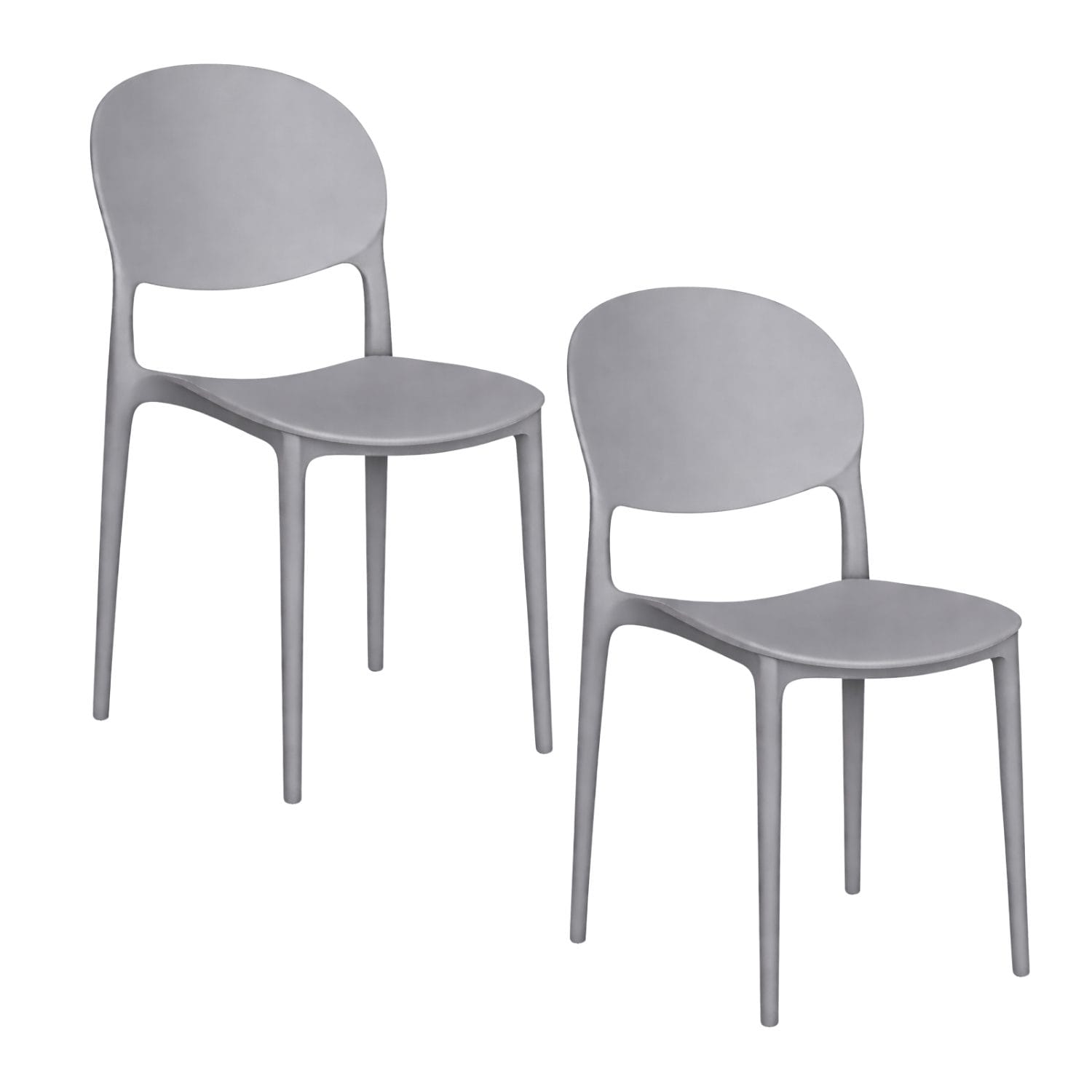 sedie ovali grigio Set 2 sedie grigie impilabili moderne per cucina soggiorno giardino e balcone