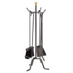 set attrezzi camino principale Set attrezzi da camino in ferro battuto con supporto e 5 utensili inclusi
