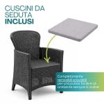 set salottino per 2 cuscini Cuscini seduta inclusi e removibili per salottino da esterno
