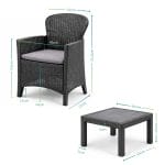 set salottino per 2 misure Misure del set salottino effetto rattan con tavolino e sedute