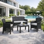 Set salottino da giardino ideale per terrazza, patio e veranda