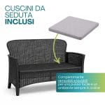 Cuscini seduta inclusi e removibili per salottino da esterno