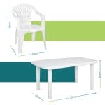 Misure tavolo e sedia da giardino in plastica