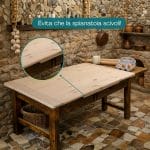spianatoia in legno coreografica Spianatoia in legno con bordo antiscivolo su tavolo